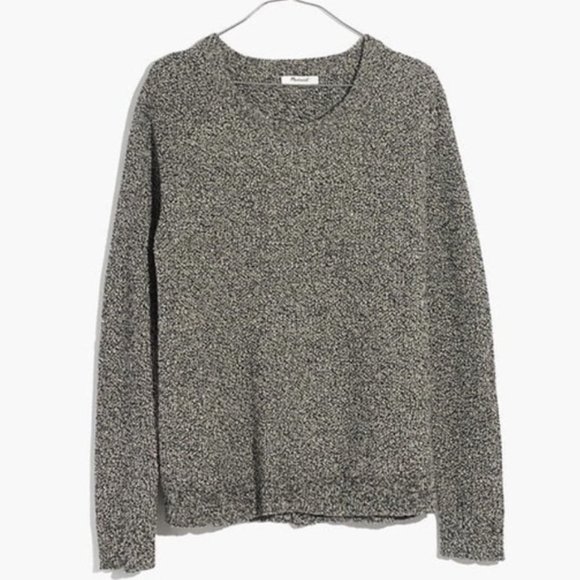 Madewell Province Cross-Back Pullover Sweater Cotton Blend Soft Marled Gray M - Picture 3 of 16